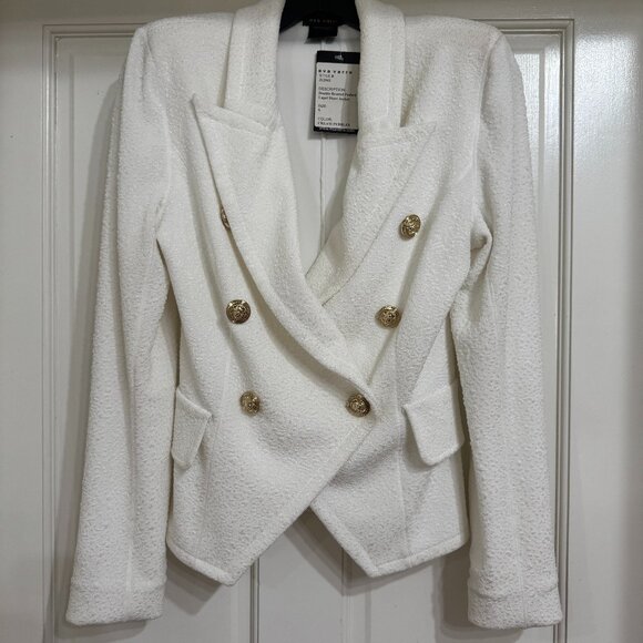 eva varro Jackets & Blazers - NEW with Tags Eva Varro Double Brested Peaked Lapel Short White Jacket sz S